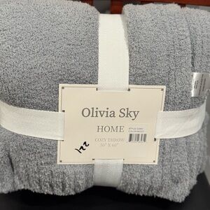 Olivia Sky Soft Gray Polyester Blanket